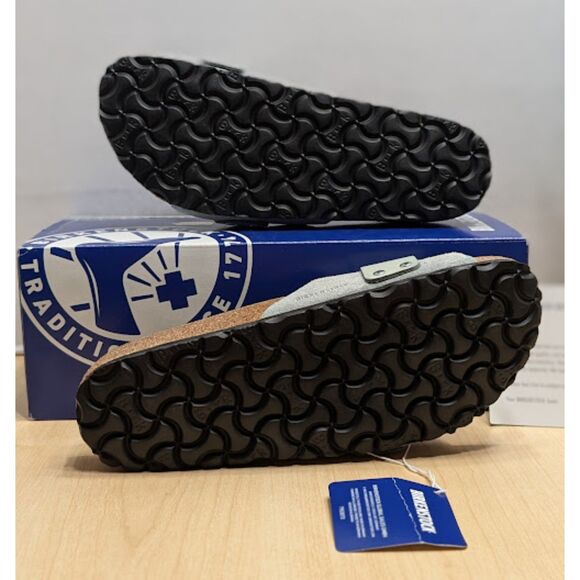 Birkenstock Oita Pure Sage Modern Suede Leather Slide Sandals US 7 EU 38 NIB - Picture 9 of 14